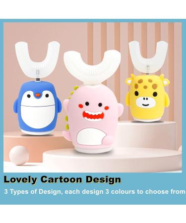 Kids Sonic Electric Toothbrush U Shaped Automatic Timer IPX7 Waterproof 5 Modes 360 Oral Cleaning Teeth Whitening Gums Massage Replaceable Soft Cartoon Modeling Design for Child 7-15 (Yellow Penguin) - Buy Online on GoSupps.com