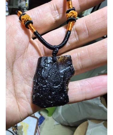 Shop Meteorite Black Agni Tektite Necklace - Unique Rough Gemstone Jewelry Irregular Shape International Shipping Available - Buy Online on GoSupps.com