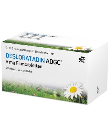 Desloratadin -adgc 5 mg - 100 pieces - anti -allergic with a quick & long -lasting effect with allergies - hardly causes tiredness - relieves itching & whispering at Urtikaria - from 12 years