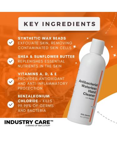 Buy Waterless Antibacterial Hand Cleanser with BZK - Kills 99.99% Germs Cleans and Remoisturizes | 8oz - International Shipping Available - Buy Online on GoSupps.com