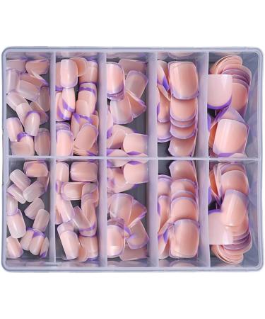 240x/Box Full Cover Stick on Nails Wearable Press On Nails Short French Tip False Nails Manicures Suppliss - Buy Online on GoSupps.com