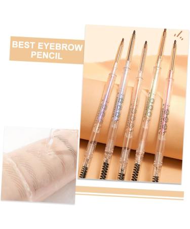 SOESFOUFU 5pcs Brown Eyebrow Pencil Eyebrow Pens Brow Pencils with Brush Hair Double Bun Makeup Tools Plastic - Buy Online on GoSupps.com