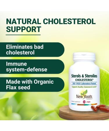 NEW ROOTS HERBAL Plant Sterols and Sterolins Supplement with Organic Flaxseed | Stanols or Phytosterols for Cholesterol Support with Source of Omega-3s (120 Softgels) - Buy Online on GoSupps.com