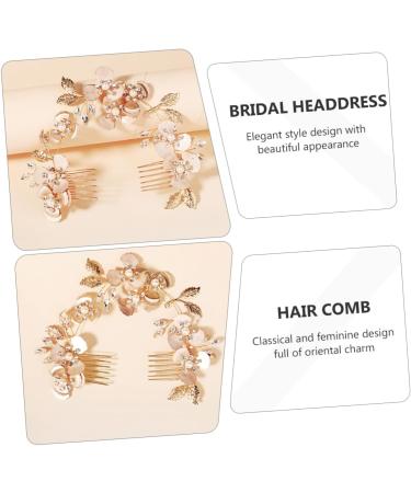 FRCOLOR Pearl Rhinestone Couple Combs Pearl Hairpin Headband Clear Handbag Rhinestone Hair Clips Glass Cosmetic Containers Hair Jewels for Women The Flowers Bride Copper Wire Decorate - Buy Online on GoSupps.com