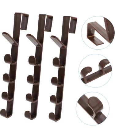 WHAMVOX 3pcs Door Coat Hook Plastic Clothes Hanger Plastic Hangers Towel Door Hanger Kitchen Door Portable 28.5X3.8X2CM Brown - Buy Online on GoSupps.com