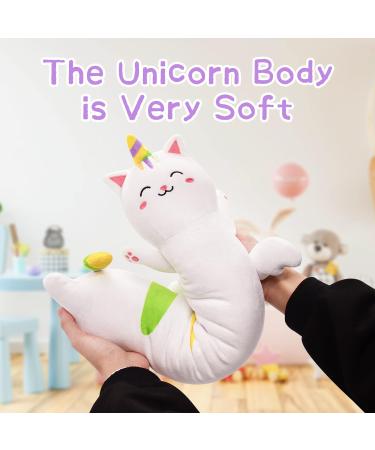 80cm Long Unicorn Plush Pillow | Kawaii Unicorn Stuffed Animal Hugging Pillow | Birthday Christmas Halloween Gift | White - Buy Online on GoSupps.com