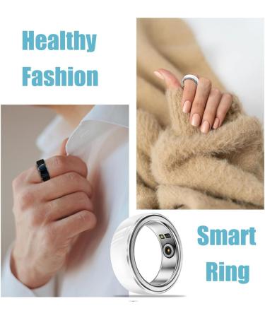 Smart ring smart wearable ring health tracker for men and women ceramic smart ring exercise monitoring counter heart rate sleep health tracker app control waterproof with charging compartment 8 - Buy Online on GoSupps.com