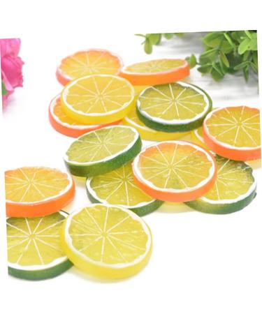 Zerodeko Fruit Model 52 Pcs Imitation Lemon Slice Mini Gray Flakes Pvc Plastic Lemons Assorted Colorx4pcs 4X4X0.8CMx4pcs - Buy Online on GoSupps.com