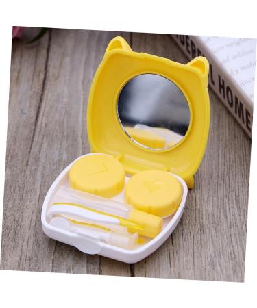 Buifulsic Cartoon Lens Container 2-Pack Travel Case for Contact Lenses with Mirror Yellow Caricature Design - Buy Online on GoSupps.com