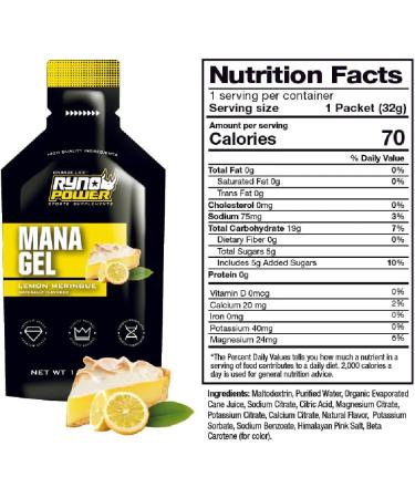 Ryno Power Mana Performance Gel Caddy - 12 Servings Lemon Meringue | Premium Energy Gel for Optimal Performance - Buy Online on GoSupps.com