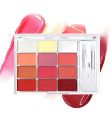 Women's Lip Gloss Palette 12 Colors Lip Gloss Tints Moisturizing Lip Gloss - Soft Tinted Lip Gloss Color Palette Lipstick for Women