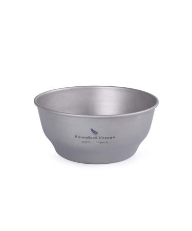 Boundless Voyage Ultralight Titanium Bowl Pan Plate Dish with Carry Bag Outdoor Camping Portable Tableware Cookware ((400ml Bowl)-Ti15163B)
