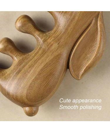 Rabbit-Shaped Wooden Massage Comb for Scalp & Hair Growth | Natural Sandal Wood Head Massage Device - Buy Online on GoSupps.com