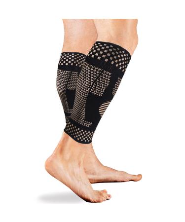 CFR Calf Sleeve Compression Support Copper-Infused High-Performance Design Promotes Proper Blood Flow Offers Superior Compression and Support for All Lifestyles Pairs L Black-pair Large