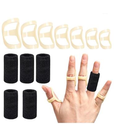 7pcs Oval Finger Splint and 5pcs Finger Sleeve Trigger Finger Splint Brace Thumb Brace Lightweight Thumb Splint for Mallet Finger Trigger Finger Joint Fixation(Size 6/7/8/9/10/11/12 )
