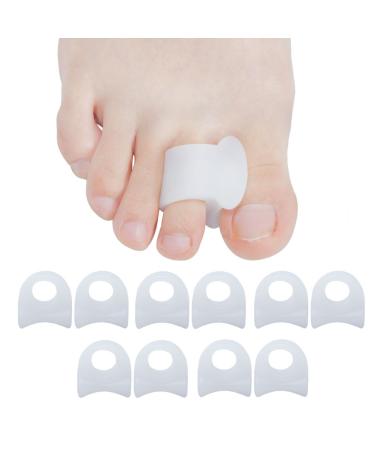Sumiwish Gel Toe Separators 10 PCS Bunion Corrector Toe Straightener for Overlapping Toe Big Toe Spacer Great for Bunion Pain Relief White