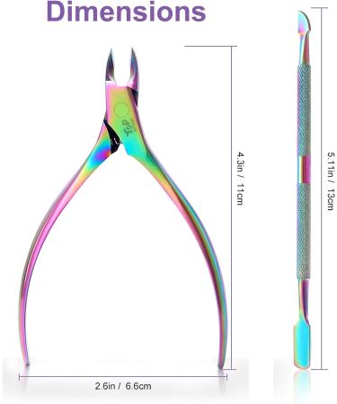 Cuticle Cutter with Cuticle Pusher 2pcs Premium Stainless Steel Cuticle Removal Tool Upgraded Sharp Edge Built-in Spring Manicure Set for Fingernails & Toenails 2Pcs Multi-color - Buy Online on GoSupps.com