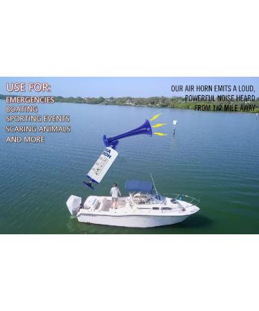 Loud Handheld Air Horn for Safety | Reusable Sports Pump Horn for Boats, Events, and Camping - Blue - Buy Online on GoSupps.com