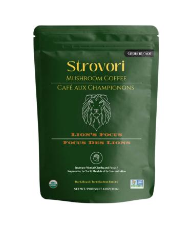 *NEW* Strovori Lion's Focus Mushroom Coffee - Coarse Air-Dried Blend with Lion s Mane & Rhodiola Rosea - 340g Bag