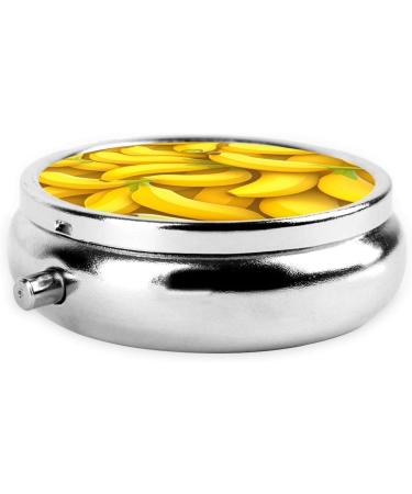 Buy Yellow Banana Portable Metal Pill Box - Round Mini 3-Compartment Design for Small Pills - Travel-Friendly Hinged Fastening - International Shipping Available - Buy Online on GoSupps.com