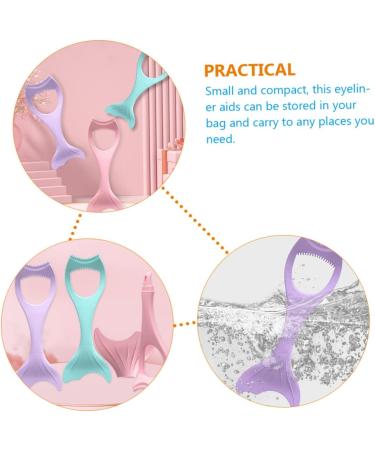 Housoutil Makeup Applicator 2pcs Mascara Brush Eyelash Makeup Tool Reusable Eye Stencils Eyeliner Stencils Eyes Template 15X5.7CMx2pcs Violetx2pcs - Buy Online on GoSupps.com