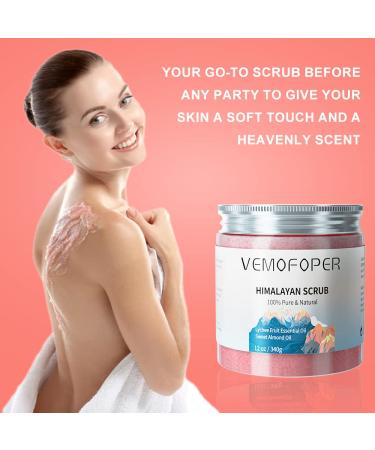 Himalayan Salt Body Scrub with Lychee Oil - Natural Sea Salt Exfoliator for Smooth Moisturized Skin (12 oz) - International Shipping Available - Buy Online on GoSupps.com