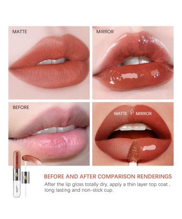 Two-Step Liquid Lipstick & Moisturizing Lip Oil Set | Waterproof Non-Sticky Fruit Flavor | ibcccndc 107 - Buy Online on GoSupps.com