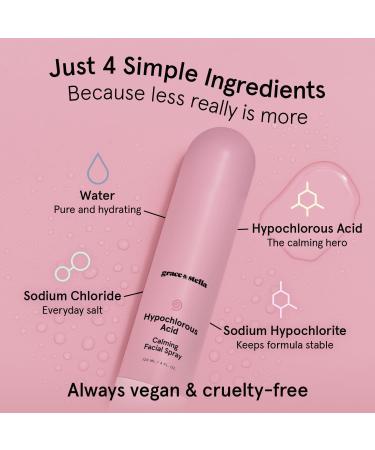 grace & stella Hypochlorous Acid Spray for Face - Body Acne Spray - Gentle Face Mist to Calm Redness & Flare-Ups Back Acne - Soothing Facial Mist for Sensitive Skin - Travel Size (60 ml/2 fl oz) - Buy Online on GoSupps.com