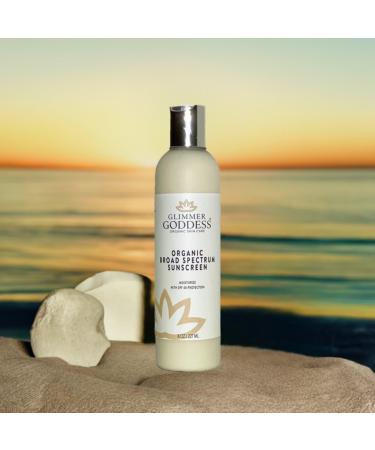 Glimmer Goddess Glow Organic Shimmer Sunscreen - SPF 40+ Broad Spectrum Vegan & Reef-Safe | 8 oz - Buy Online on GoSupps.com