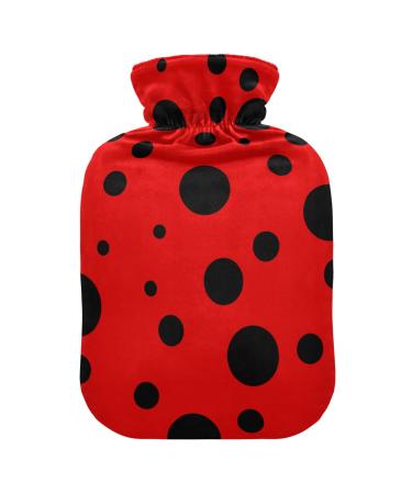 Heat bottle with reference 1 l of hard-wearing warm-up bag for hand feet shoulder and neck pain cramps heating press and heat therapy pattern with red ladybug pattern black dotted