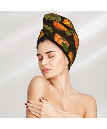 Hair Towel Wrap - Quick-Dry Turban with Button | Orange Pumpkin - Ideal for Fast Hair Drying - Buy Online on GoSupps.com