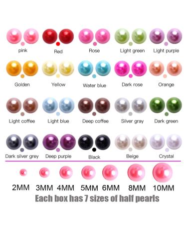 5800pcs Flatback Pearls for Artwork Making - DIY Rhinestones Accessory | White Half Pearls for Crafts & Nail Art - Buy Online on GoSupps.com