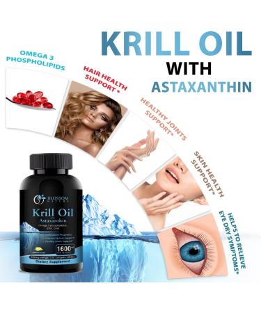  Antarctic Krill Oil 1000mg Softgels with Astaxanthin Omega-3 EPA & DHA Supplement for Heart Brain and Joint Health in Form of Phospholipids 60 Vanilla-Flavored Softgels 1000mg Vanilla Flavor - Buy Online on GoSupps.com