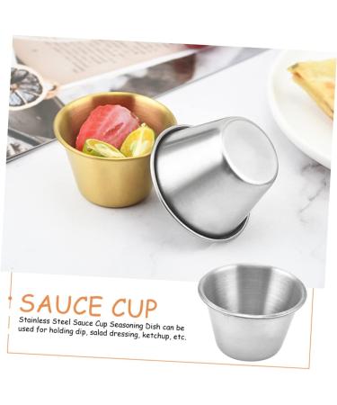 Zerodeko 4pcs Stainless Steel Dipping Sauce Cup Soup Sushi Dipping Bowls Sauce Seasoning Plate Stainless Steel Sauce Dish Gravy Bowl Stainless Steel Portion Cup Desert Round Soy Sauce Bowl - Buy Online on GoSupps.com