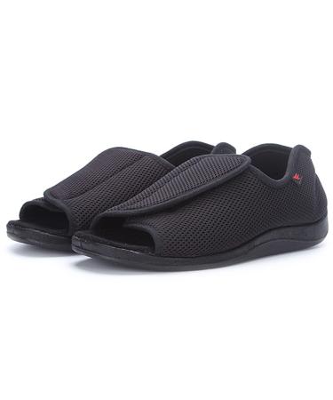 MisFun Diabetic Shoes for Women Unisex Adjustable Closed Toe Swollen Feet Slippers Suitable for Foot Fracture Recovery Surgical Rehabilitation 13 Black