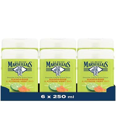 Le Petit Marseillais Le Petit Marseillais | Extra Mild Shower Gel Organic Mandarin & Organic Lime (6 x 250ml Bottles) 92% Natural Ingredients Fully Recyclable Bottle