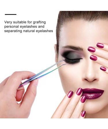 FOMIYES 1 Set Stainless Steel Eyelash Tweezers Precision Tweezers Curved Lash Tweezers Professional Tweezers Ladies Suits Lash Extension Tweezers Golden Clip Miss Fake Eyelashes 13X1cm Colorful - Buy Online on GoSupps.com