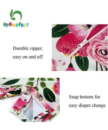 UPF 50+ Rose Flower Baby Girls Swimsuit with Snap Bottom for Sun Protection | 3-6 Months - Buy Online on GoSupps.com