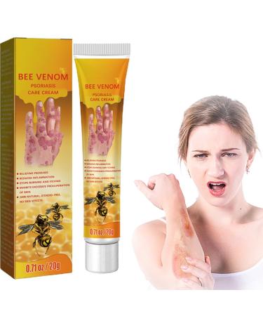 POMNZXC Bee Venom Psoriasis Treatment Cream New Zealand Bee Venom Professional Psoriasis Treatment Cream Soothing and Moisturizing Psoriasis Cream Suitable for All Skin Types (1Pcs)