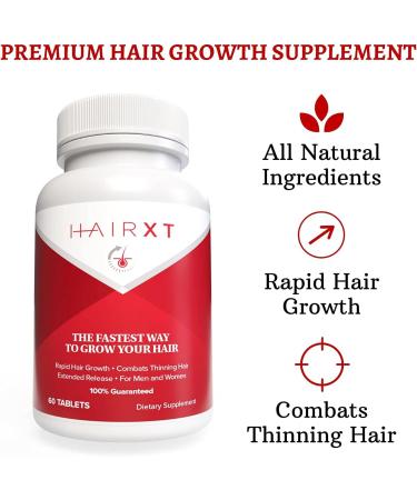 HairXT100 Premium Hair Vitamins - Promotes Growth, Thickness & Prevents Loss - 60 Tablets - Buy Online on GoSupps.com