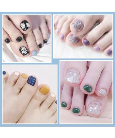 SILPECWEE Toe Nail Stickers - 40 Sheets Full Nail Wraps for Women | Self Adhesive Gel Nail Strips with Nail File | Manicure Sticker Nails Accessories - Buy Online on GoSupps.com