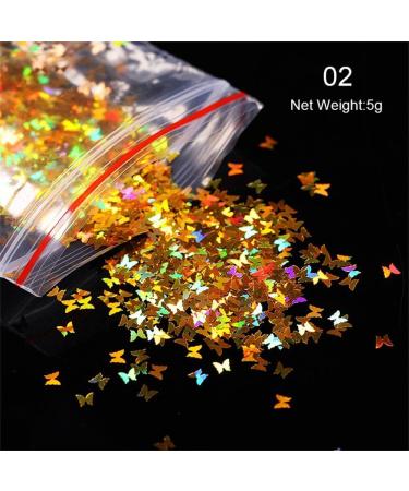 12 Bags Nails Decorations Mixed Colors 3D Flakes Slices Butterfly-shape Flakes Nail Glitter Mirror Sparkly Nail Art Sequins Holographic - Buy Online on GoSupps.com