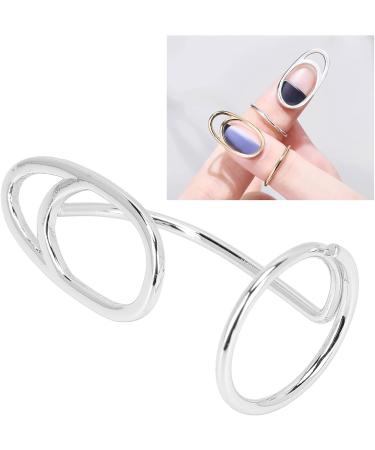 Stylish Finger Nail Ring Electroplated Copper Exquisite Firm Sturdy Finger Nail Cover Ring Birthday Gift for Festival Party for Dating Gathering(3044 Platinum) - Buy Online on GoSupps.com