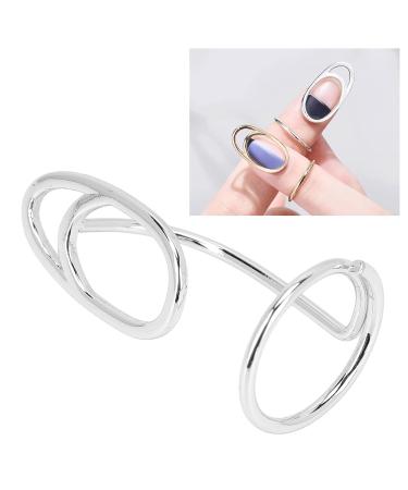 Delicate Finger Nail Cover Ring - Unique Stylish Design for Women | Perfect for Festivals & Dates - 3044 Platinum - Buy Online on GoSupps.com