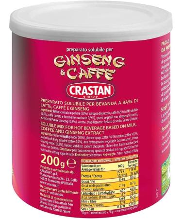  Crastan Crastan Instant Ginseng & Coffee Drink (200 g 25 cups) of Italian origin - Buy Online on GoSupps.com