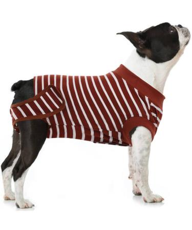HJYOKUSO surge suits for dogs male female conical e-collar alternative for pet surgical suits postoperative abdominal wounds prevents licking (brown XS) XS brown - Buy Online on GoSupps.com
