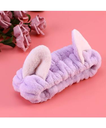 Pretyzoom Cat Ears Headband - Purple Plush Elastic Hair Band for Women & Girls - Perfect for Face Washing & Makeup - Buy Online on GoSupps.com