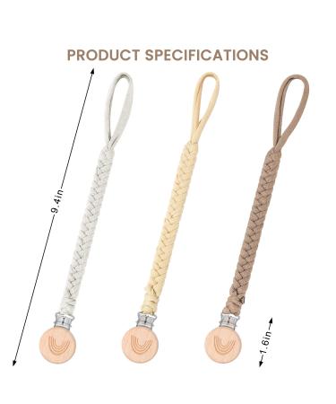 ClDy Baby Pacifier Chain Clip - 3 Pack Multi-Use Pacifier Holder for Stroller Baby Carrier & Car Seat - Buy Online on GoSupps.com