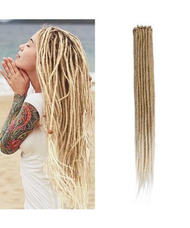 Thin 0.6cm long synthetic dreadlock extensions Handmade 20 inch 20 strand crochet hair Long crocheted braids hip-hop Style soft dreads hair extensions (MT27-613#) 20inch-two colors Mt27-613# - Buy Online on GoSupps.com