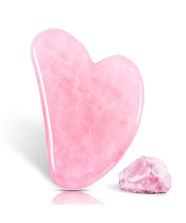 Gua Sha Facial Tool Nature Rose Jade Gua sha Massage Tool for Face Eyes Neck Body SPA Muscle Relaxing and Relieve Fine Lines and Wrinkles for Face Eyes Neck (Pink)